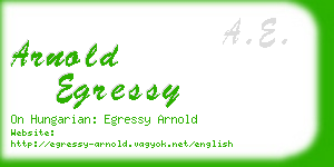 arnold egressy business card